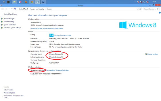 ScreenShot Activation Windows 8 di Laptop Saya {MonsterSoftware) 